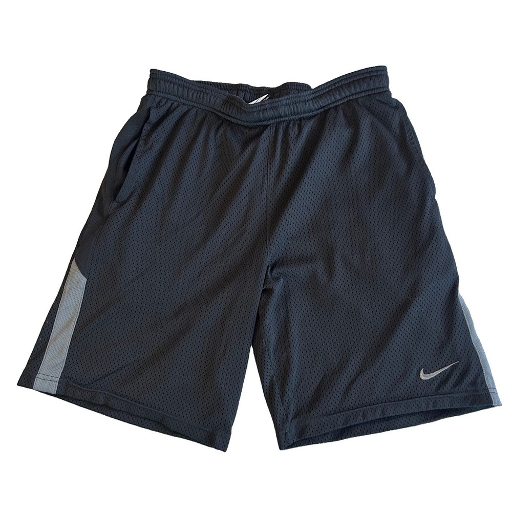 Nike Dri-FIT Men's Athletic Mesh Shorts Black Gray Size S Basketball Training